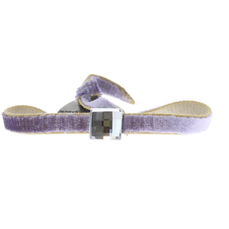 Bracelet velour stretch strass carrÉ