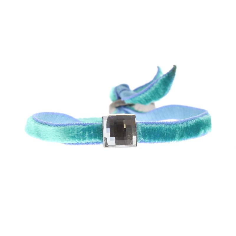 Bracelet velour stretch strass carrÉ