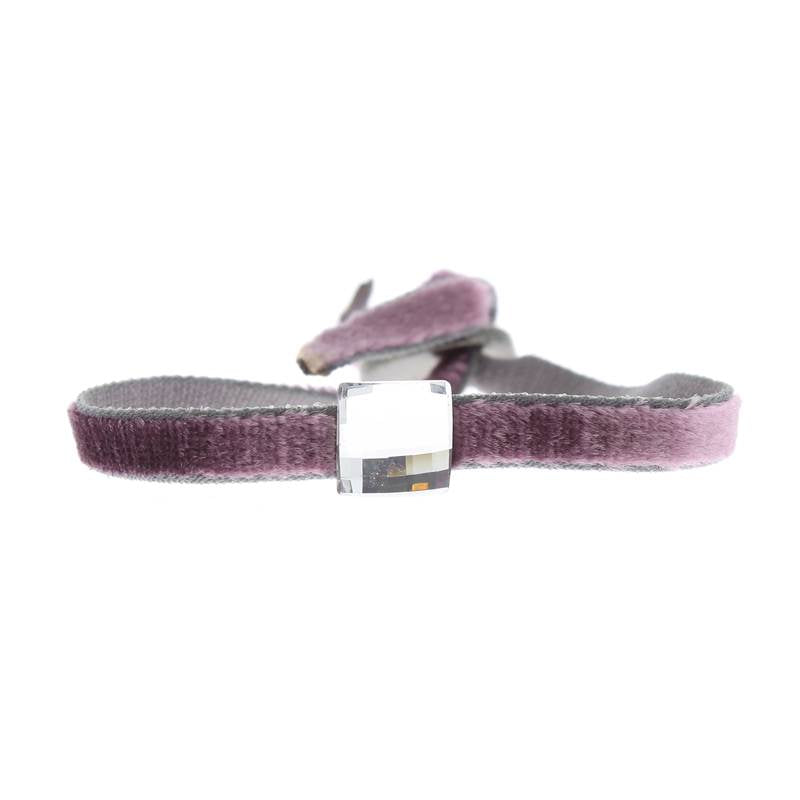 Bracelet velour stretch strass carrÉ