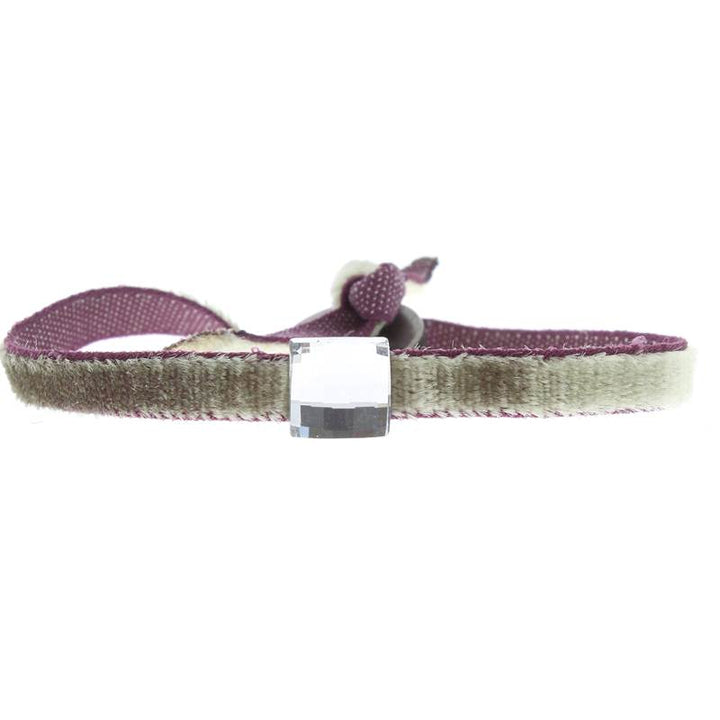 Bracelet velour stretch strass carrÉ