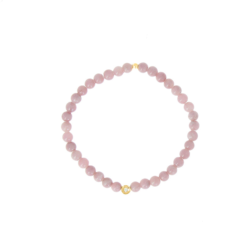 Bracelet perle serti fleur