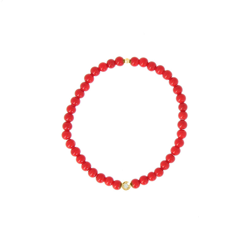 Bracelet perle serti fleur