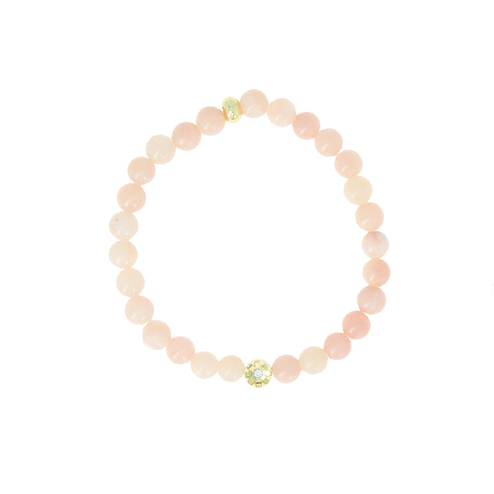 Bracelet perle serti fleur xl