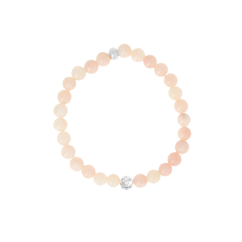 Bracelet perle serti fleur xl