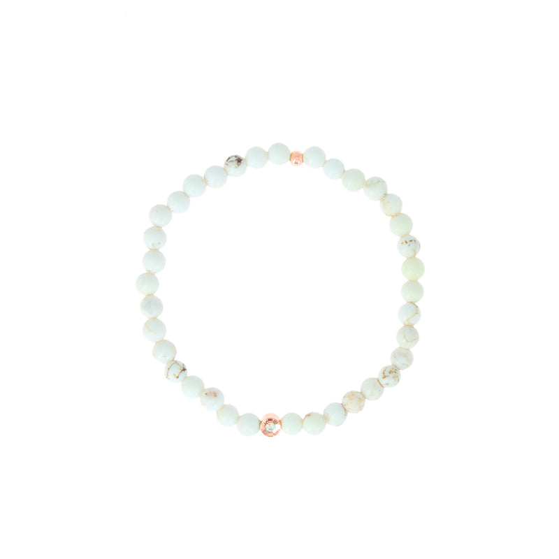 Bracelet perle serti fleur