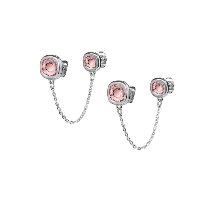 Double boucles d oreilles pillow/chaine