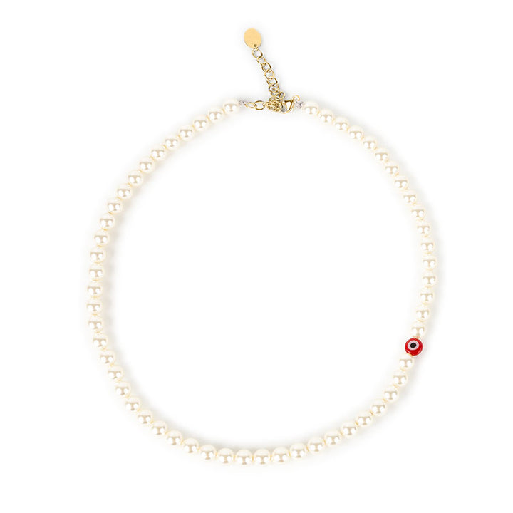 Collier perles imit oeil