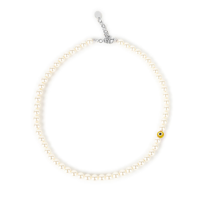 Collier perles imit oeil