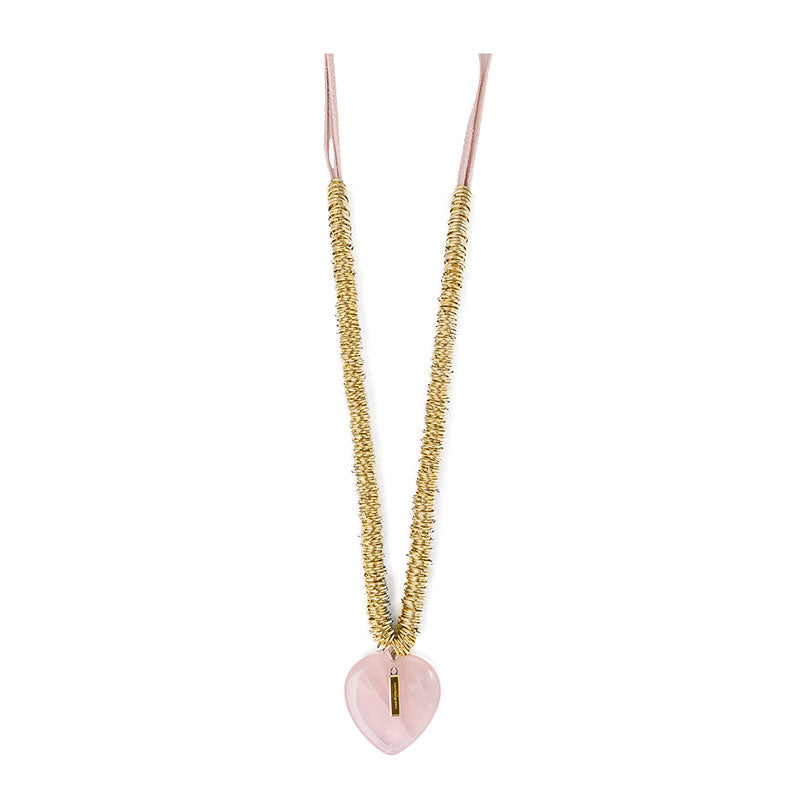 Collier breloque coeur pierre fine