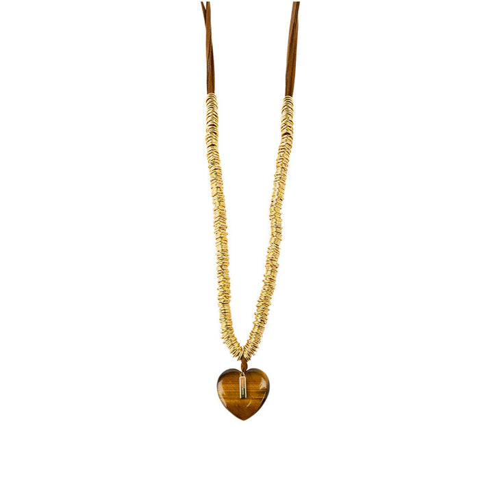 Collier breloque coeur pierre fine