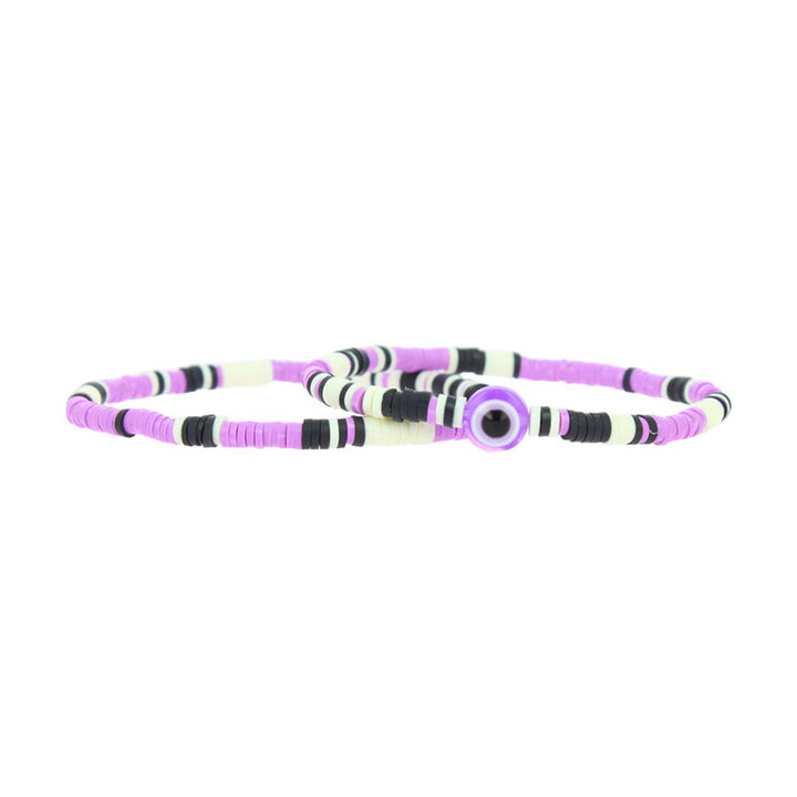 Bracelet duo perles gomme oeil