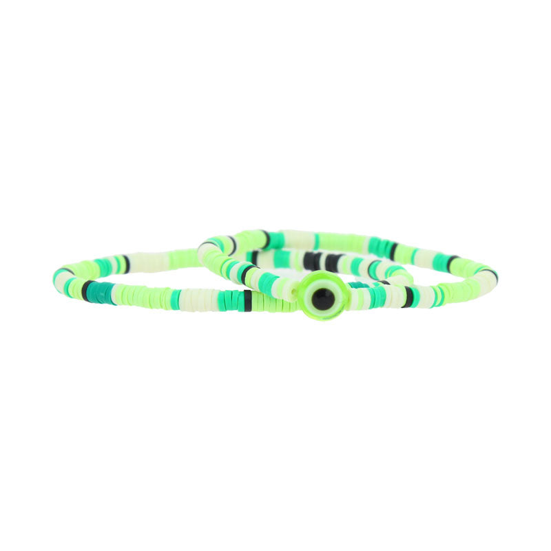 Bracelet duo perles gomme oeil