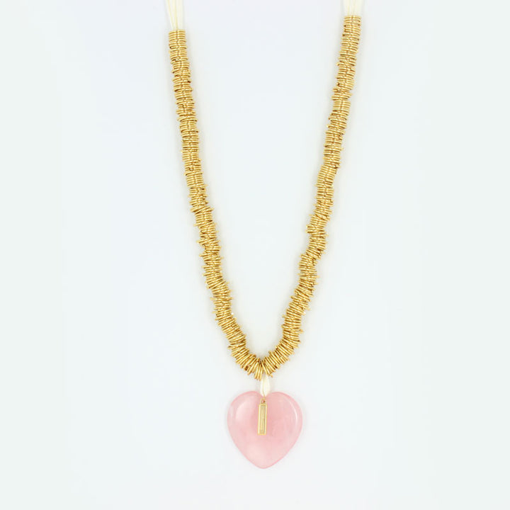 Collier breloque coeur pierre fine