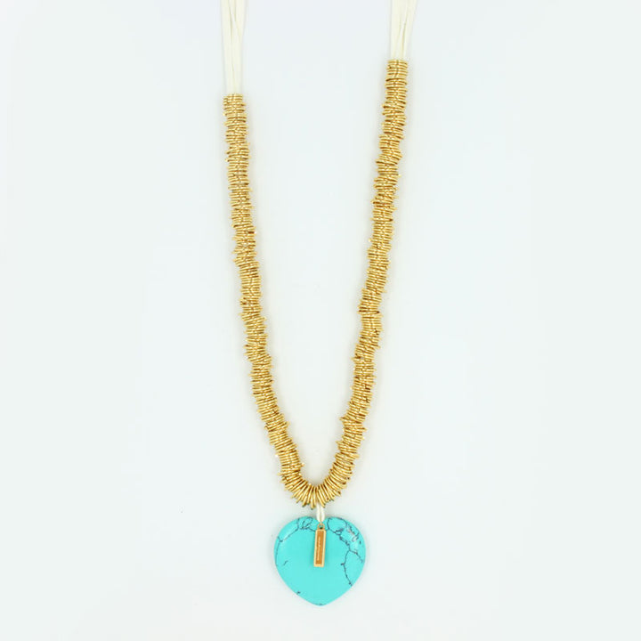 Collier breloque coeur pierre fine